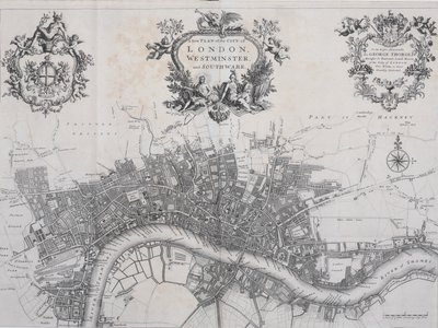 Een Nieuw Plan van de Stad Londen, Westminster en Southwark, in 